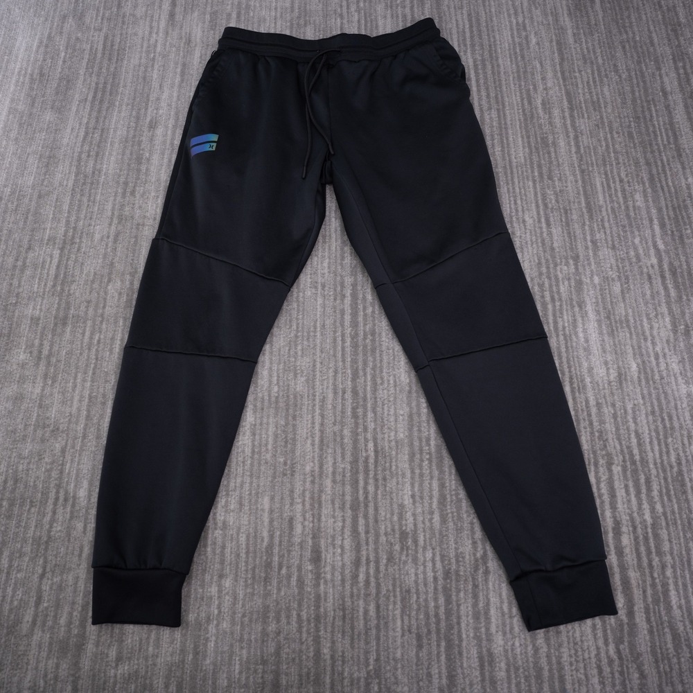 Hurley Joggers Mens Large Black Excellent Fleece Lined Tapered Sweatpants